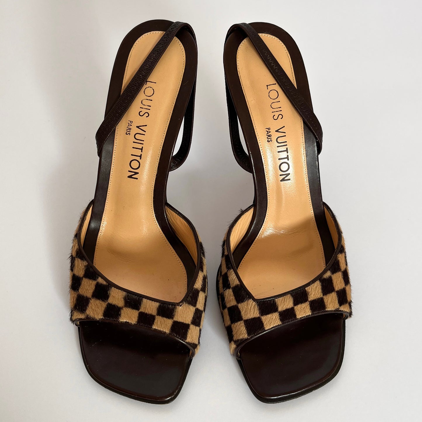 Louis Vuitton Damier Pony Checkerboard Heels (38.5 EU)