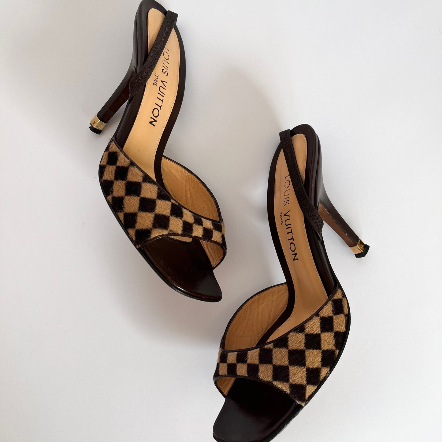 Louis Vuitton Damier Pony Checkerboard Heels (38.5 EU)
