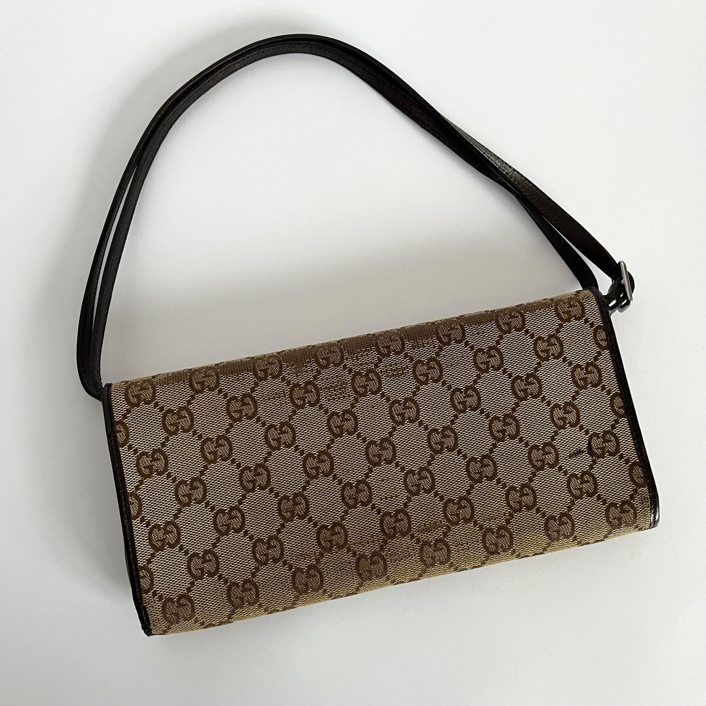 Gucci Bamboo Canvas Monogram Bag Two Way