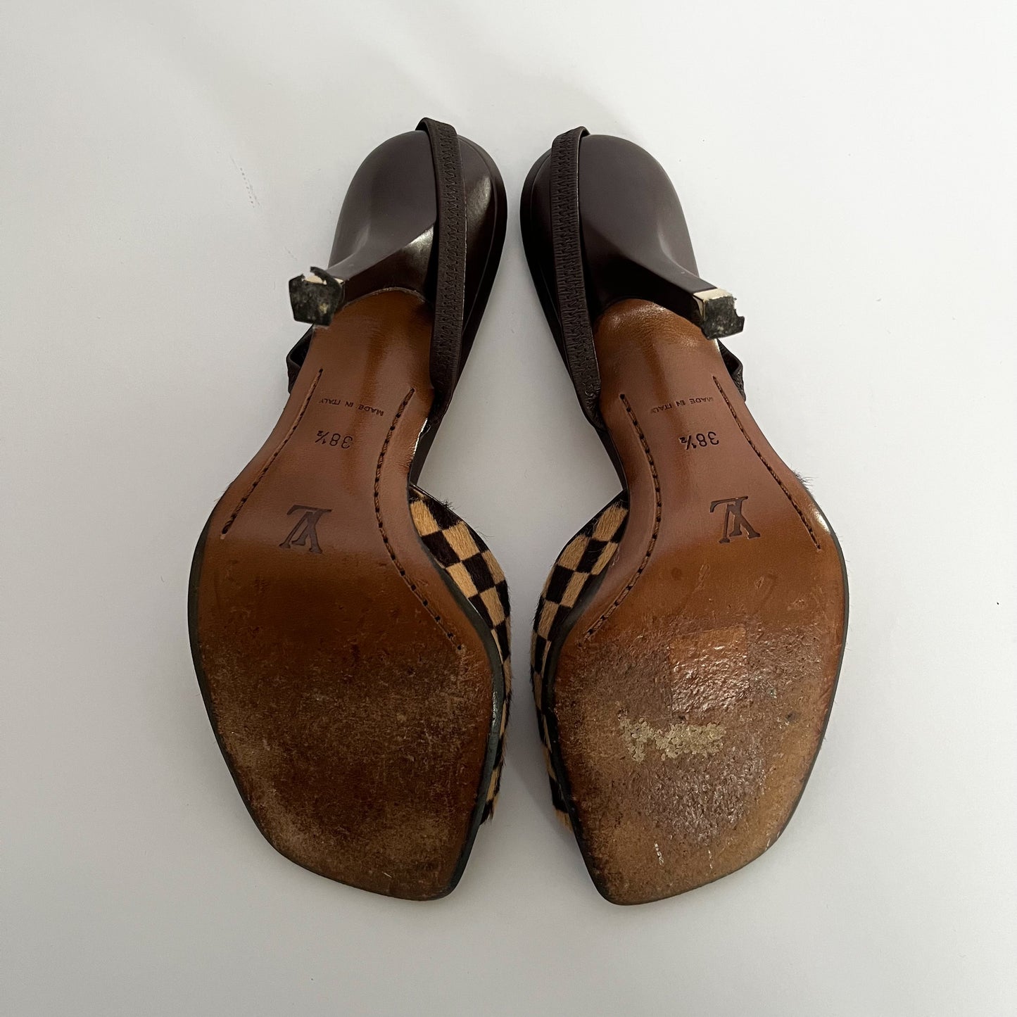 Louis Vuitton Damier Pony Checkerboard Heels (38.5 EU)