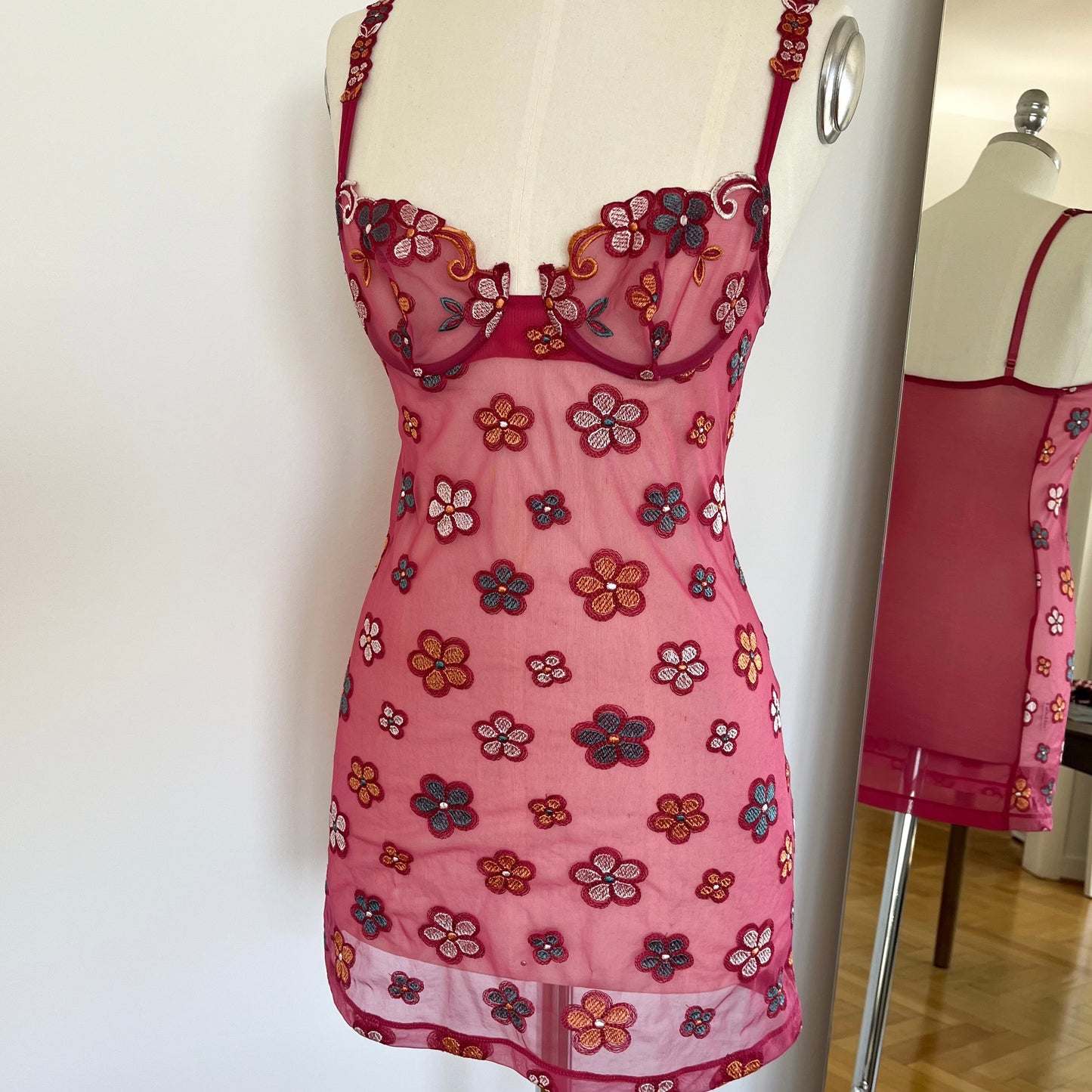 Malizia by La Perla Flower Mesh Dress Fuchsia (XS/S)