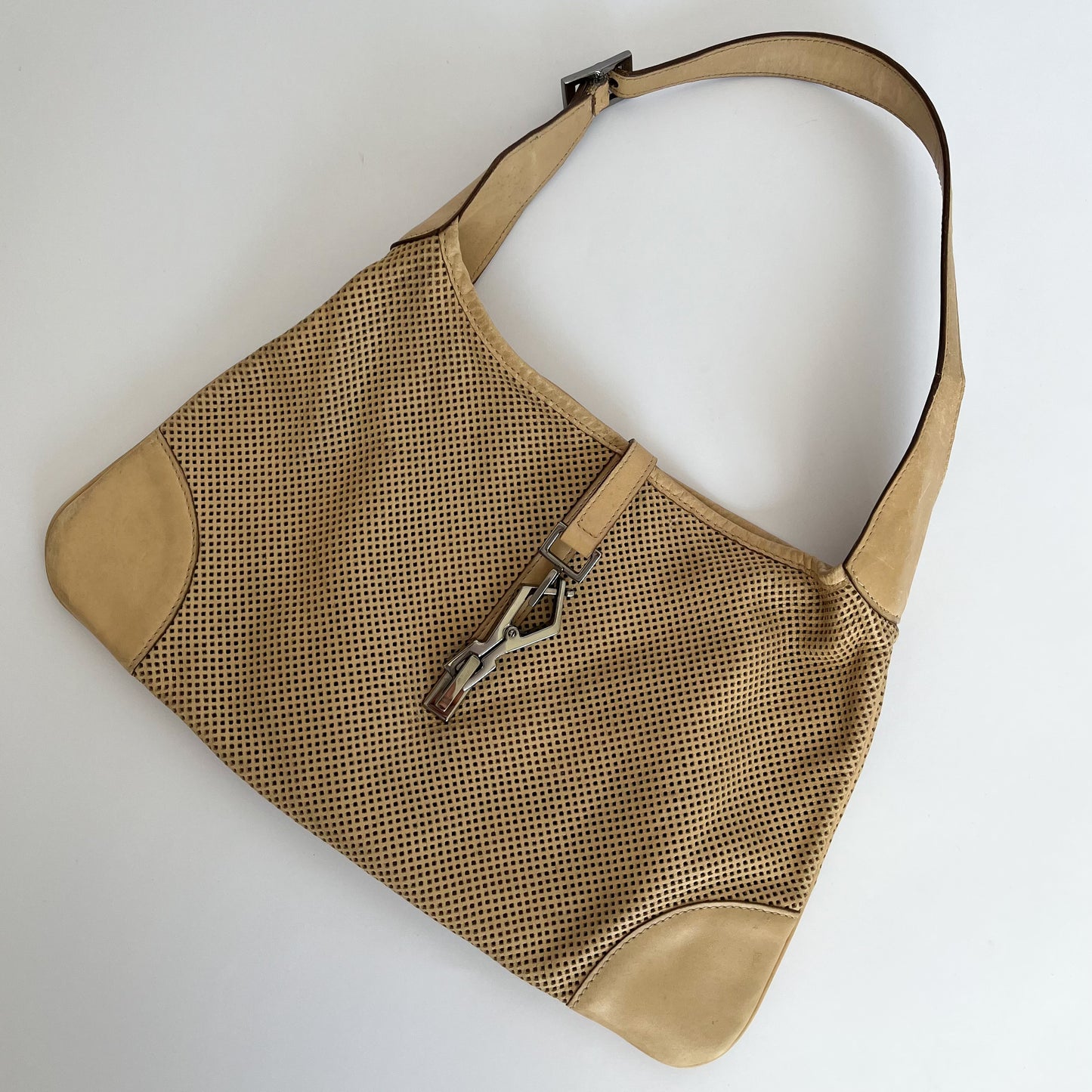 Gucci Jackie Leather Bag Beige