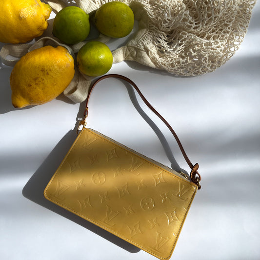 Louis Vuitton Lexington Monogram Vernis Pochette Yellow