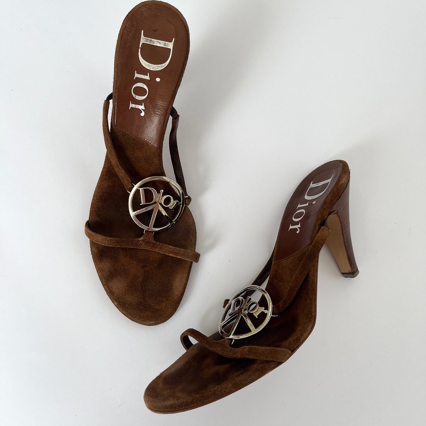 Dior by Galliano Peace & Love Velours Mules (37.5 EU)