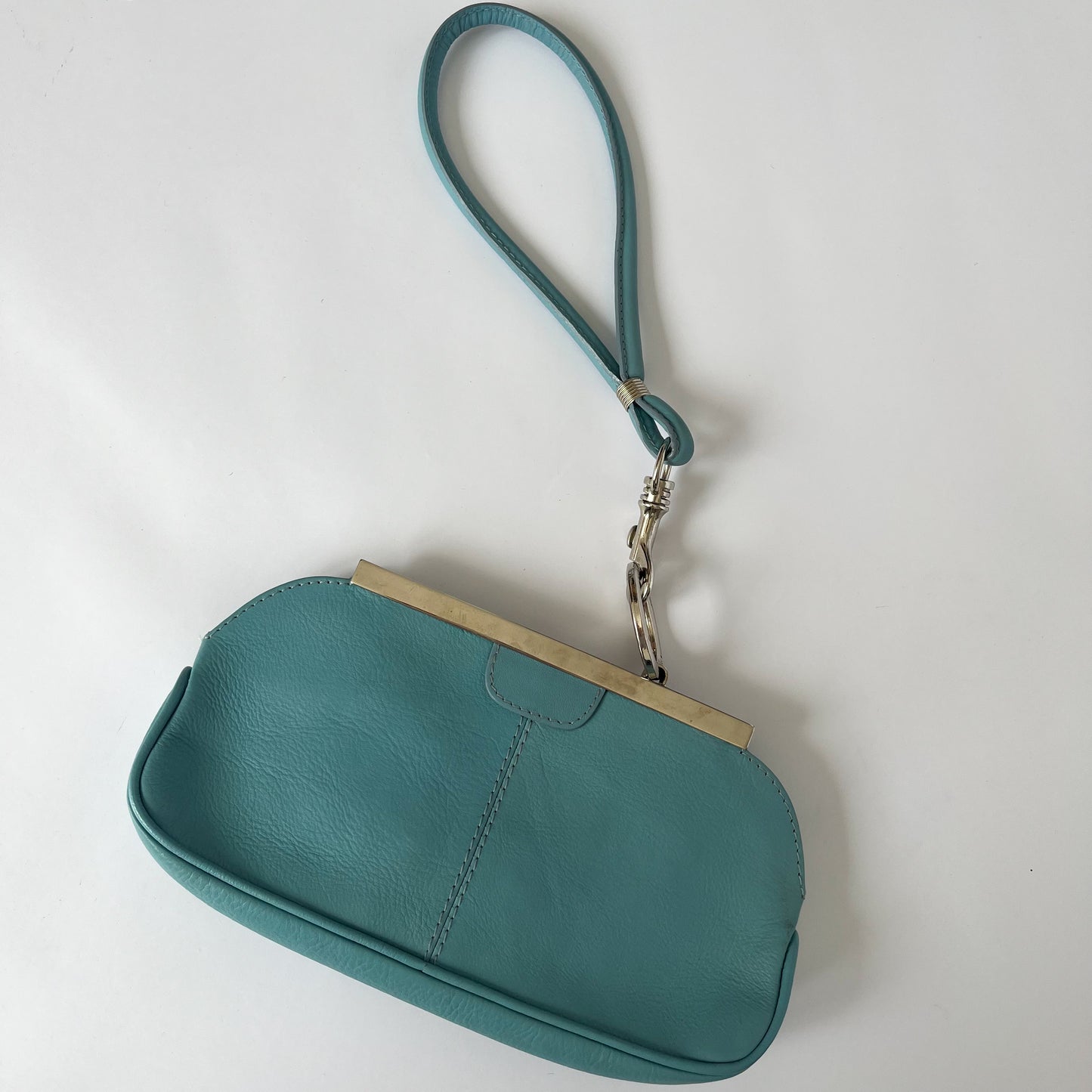 Dolce & Gabbana Leather Bracelet Clutch Turquoise