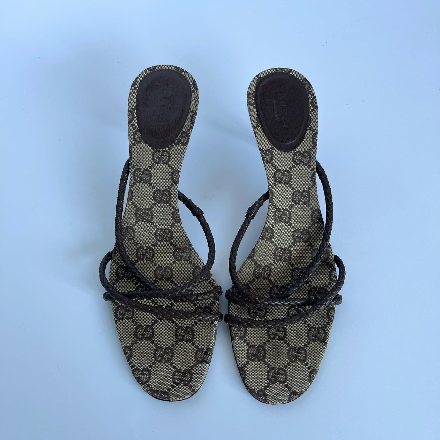 Gucci Monogram Kitten Sandals (40.5 EU)
