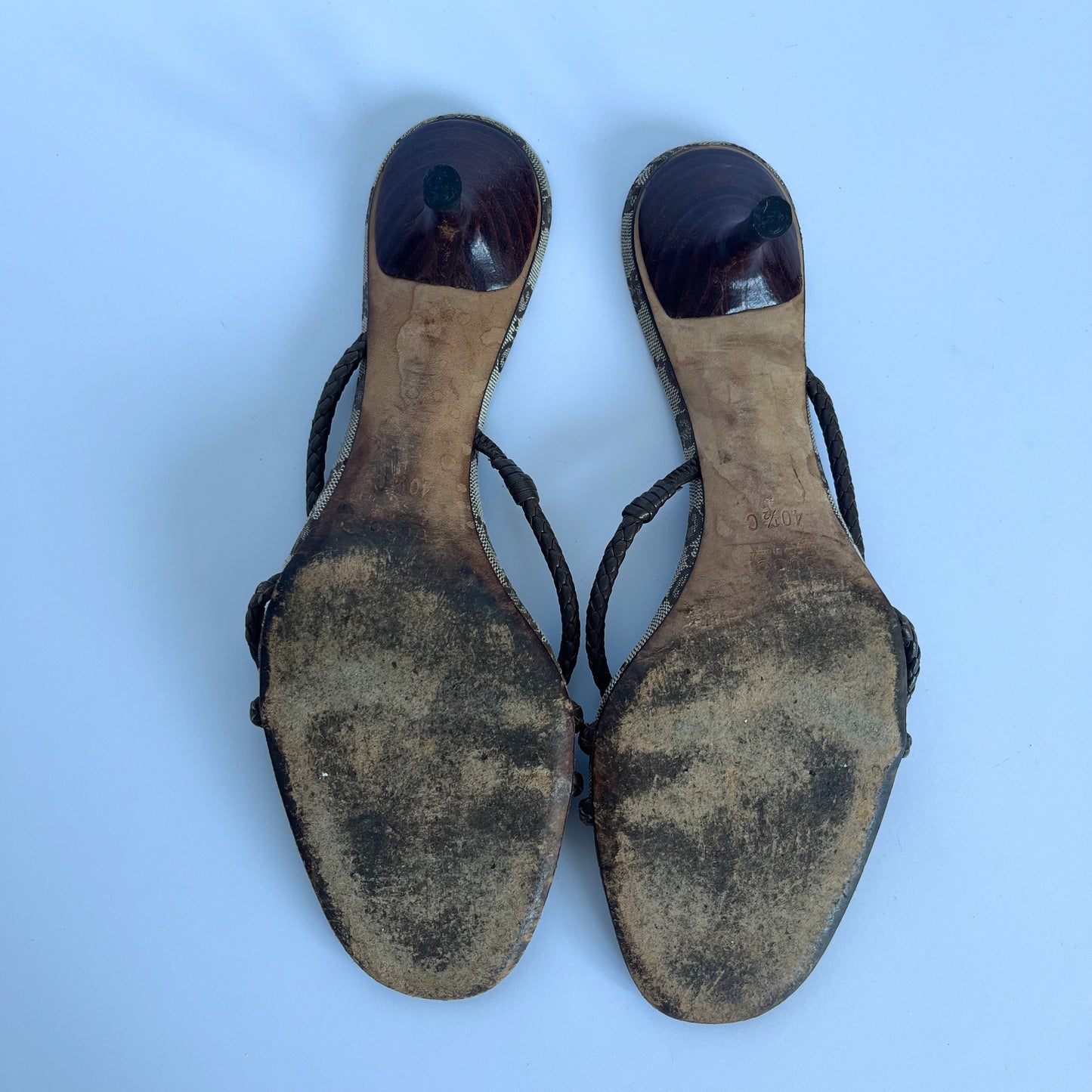 Gucci Monogram Kitten Sandals (40.5 EU)