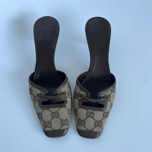Gucci Monogram Mules (36 EU)