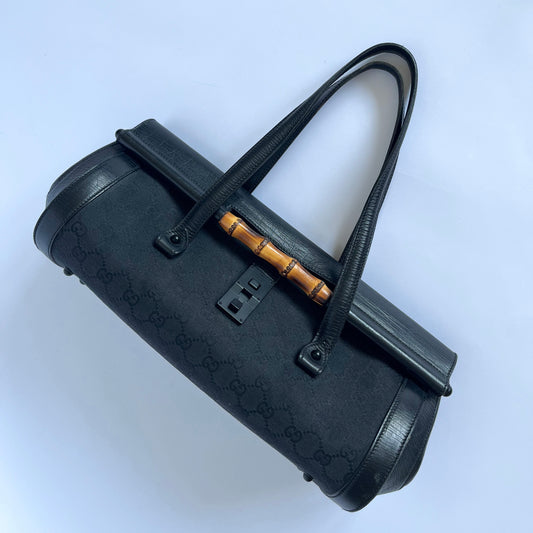 Gucci Bamboo Bullet Monogram Bag Black