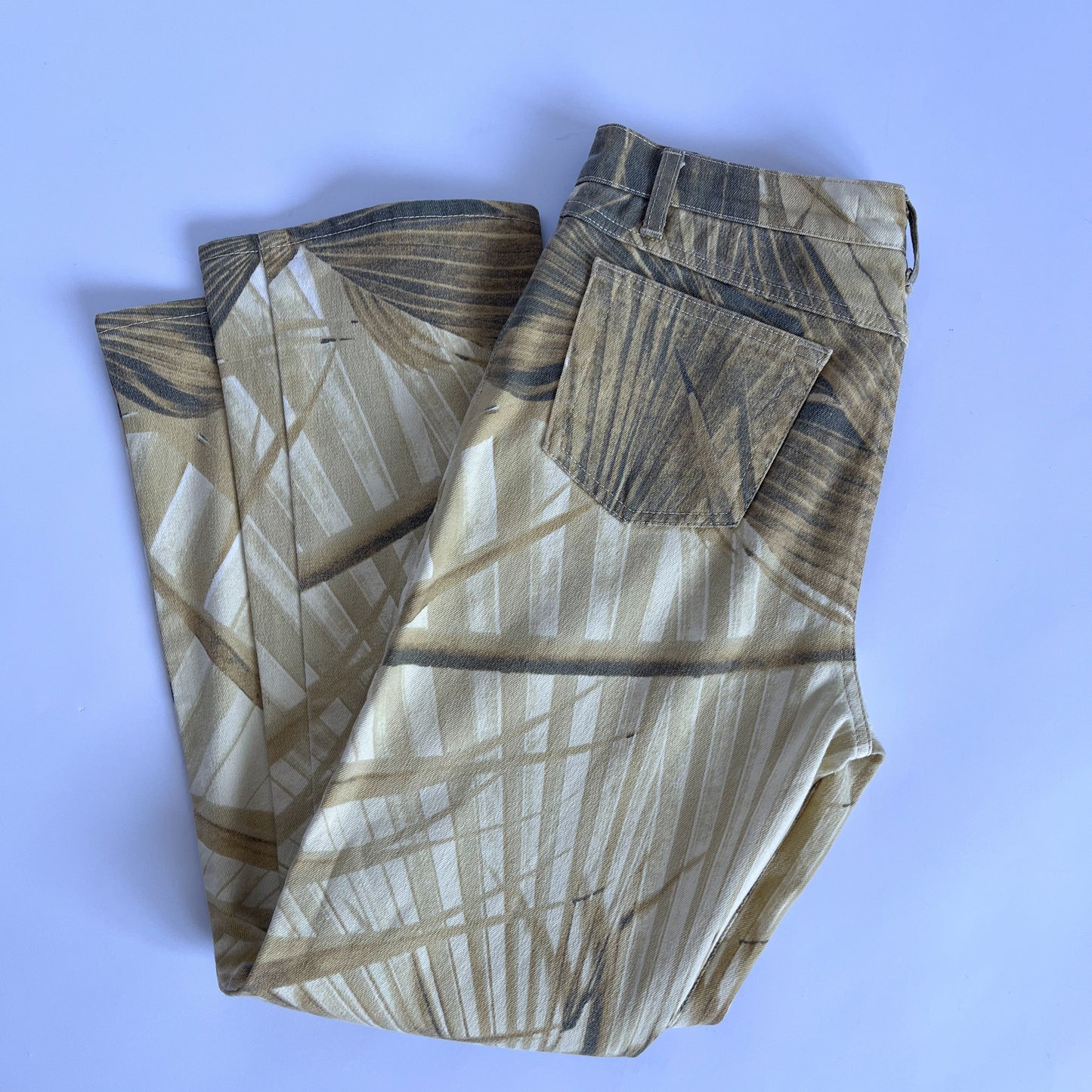 Just Cavalli Palm Print Denim Pants (S)
