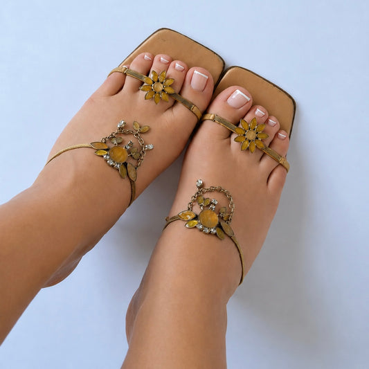 Giuseppe Zanotti Flower Gemstone Sandals Light Orange (39 EU)