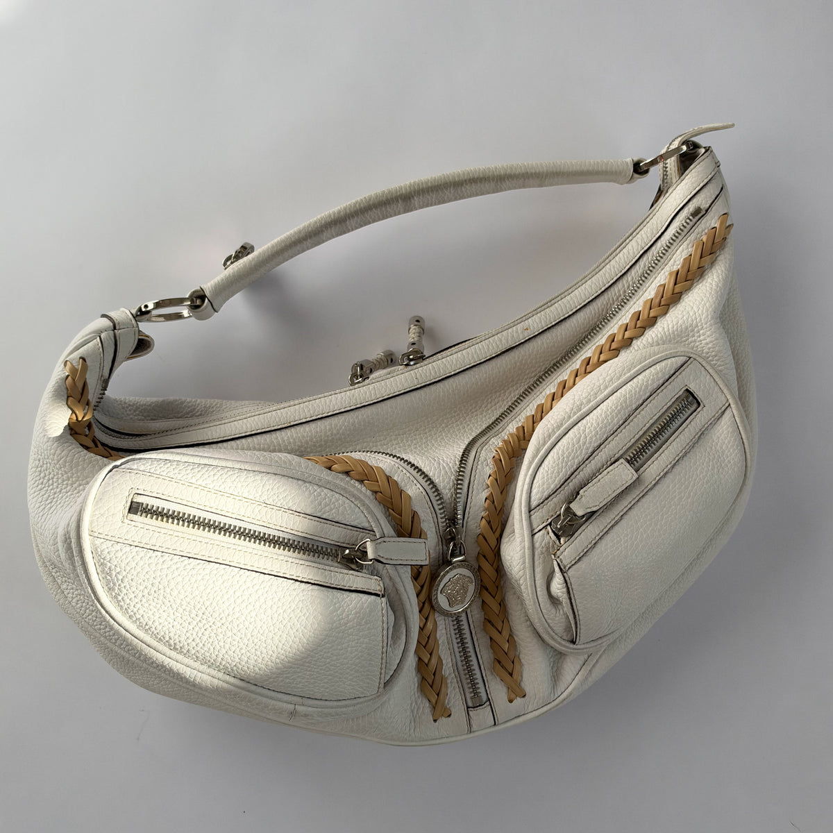Versace Medusa Hobo Bag White