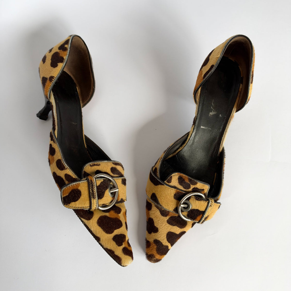 Prada Leopard Print Pony Kitten Heels (38.5 EU)
